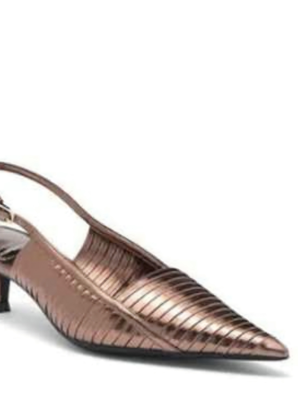 Metallic Jeffery Campbell Stridze Bronze Pointed Slingback Heel